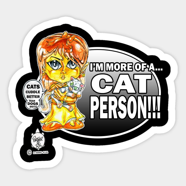 I'M MORE OF A CAT PERSON Sticker by DHARRIS68